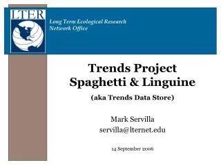 Trends Project Spaghetti &amp; Linguine (aka Trends Data Store)