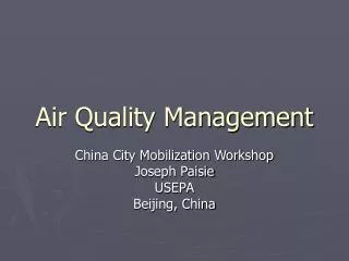 Air Quality Management