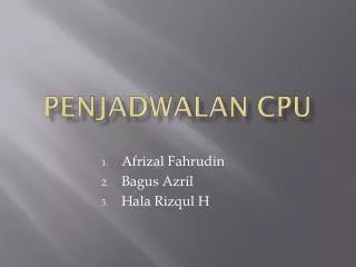 penjadwalan cpu