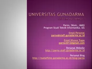 universitas gunadar ma sistem informasi