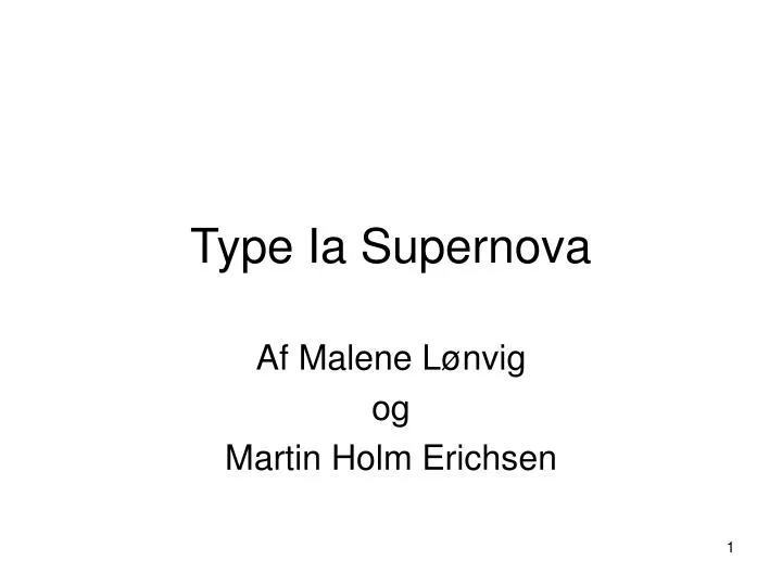 type ia supernova
