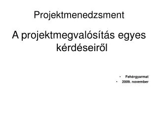 projektmenedzsment