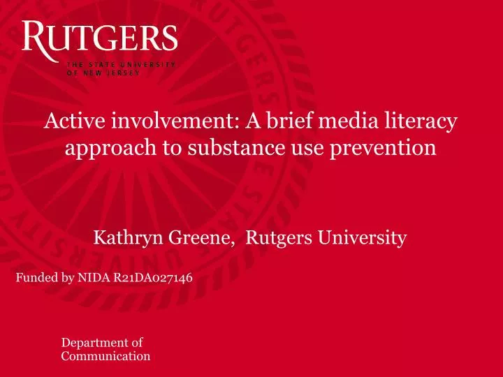 active involvement a brief media literacy approach to substance use prevention