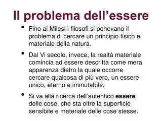il problema dell essere