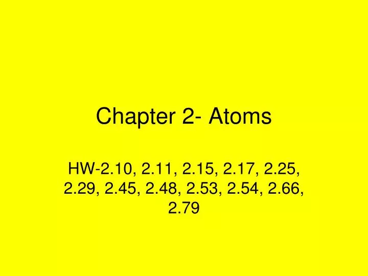 chapter 2 atoms