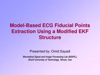 Model-Based ECG Fiducial Points Extraction Using a Modified EKF Structure