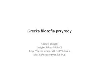 grecka filozofia przyrody