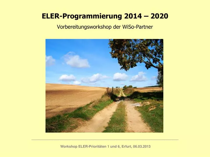 eler programmierung 2014 2020 vorbereitungsworkshop der wiso partner