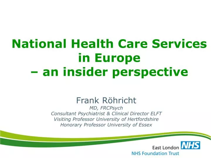 national health care services in europe an insider perspective