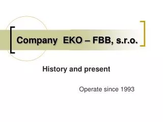 Company EKO – FBB, s.r.o.