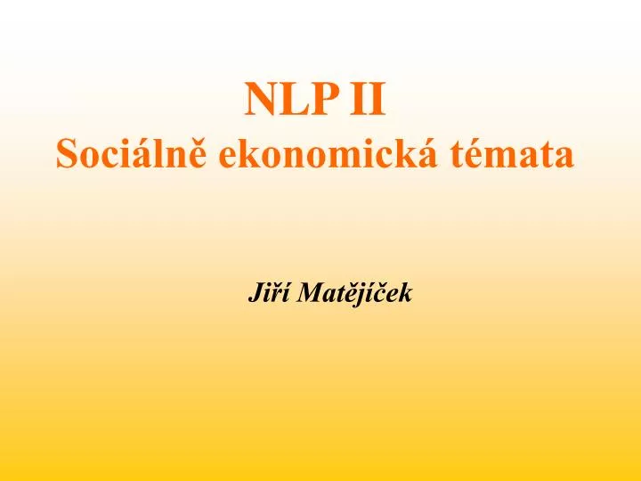 nlp ii soci ln ekonomick t mata