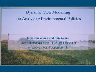 Dynamic CGE Modelling for Analyzing Environmental Policies