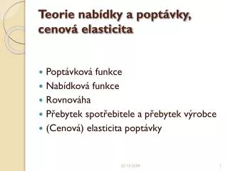 teorie nab dky a popt vky cenov elasticita