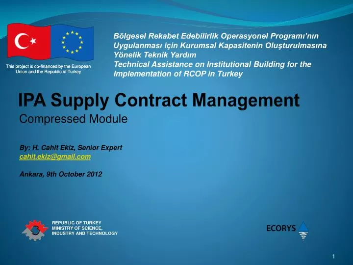 ipa supply contract management