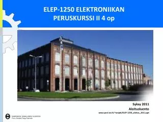 elep 1250 elektroniikan peruskurssi ii 4 op