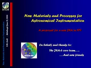 New Materials and Processes for Astronomical Instrumentation