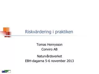 riskv rdering i praktiken