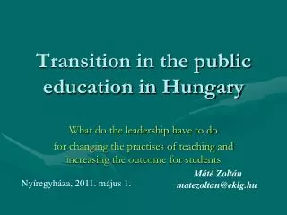 Transition in the public education in Hungary
