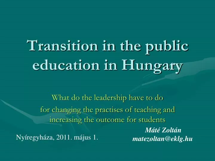 transition in the public education in hungary