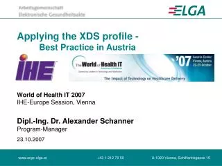 Applying the XDS profile - 	Best Practice in Austria