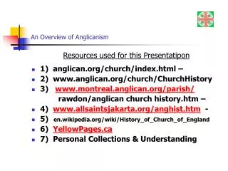 An Overview of Anglicanism