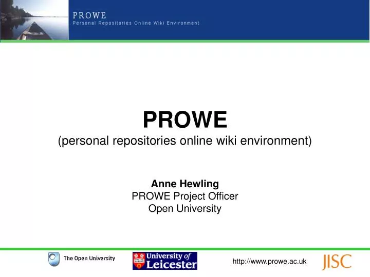 prowe personal repositories online wiki environment