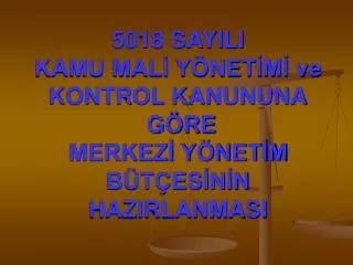 5018 sayili kamu mal y net m ve kontrol kanununa g re merkez y net m b t es n n hazirlanmasi