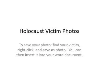 Holocaust Victim Photos