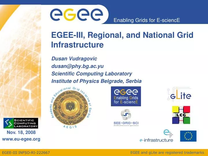 egee iii regional and national grid infrastructure