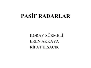 pas f radarlar