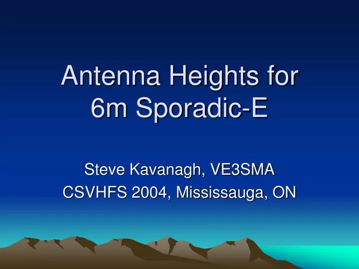 antenna heights for 6m sporadic e