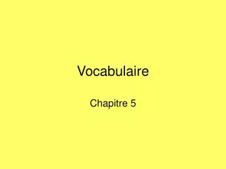 vocabulaire