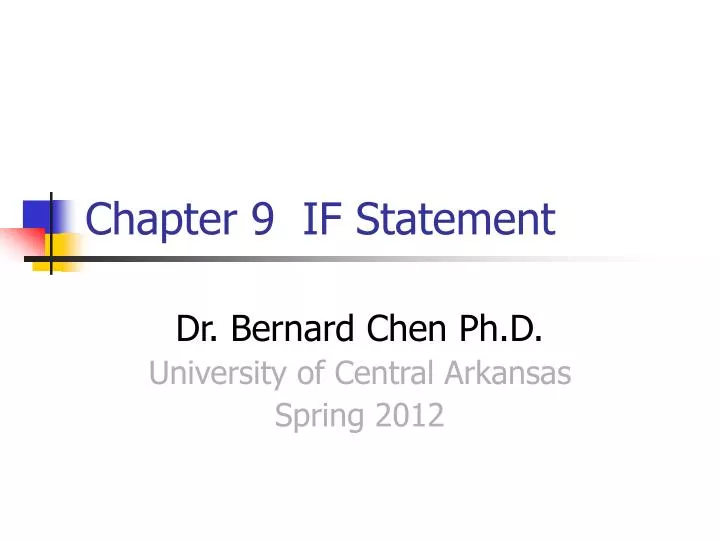 chapter 9 if statement