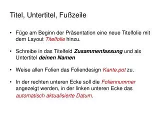 titel untertitel fu zeile