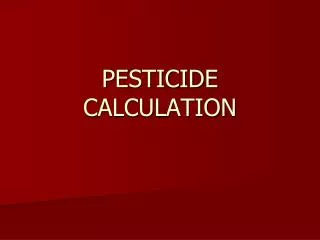 pesticide calculation