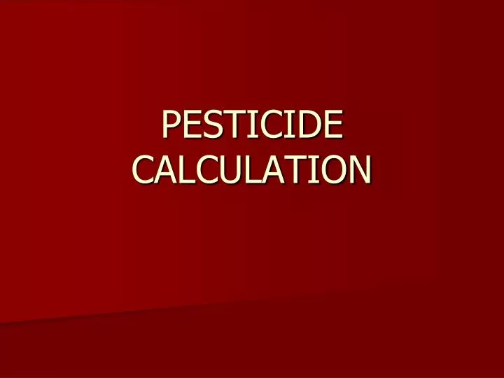 pesticide calculation