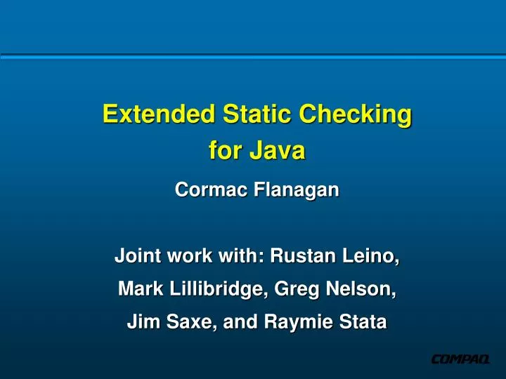 extended static checking for java