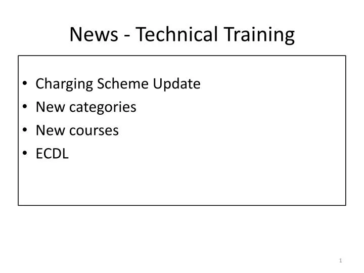 news technical training