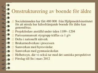 omstrukturering av boende f r ldre