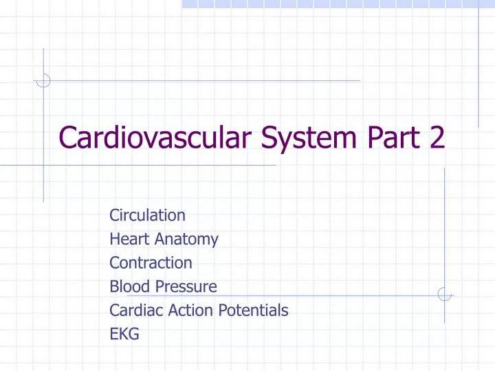 cardiovascular system part 2