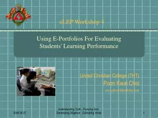 Using E-Portfolios For Evaluating Students' Learning Performance