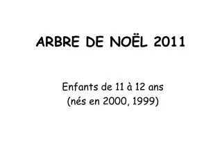 arbre de no l 2011
