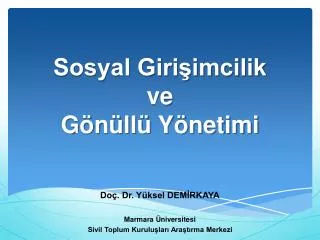 sosyal giri imcilik ve g n ll y netimi