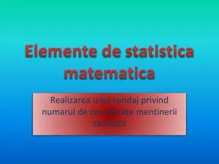 elemente de statistica matematica