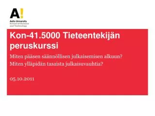 kon 41 5000 tieteentekij n peruskurssi