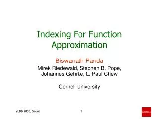 Indexing For Function Approximation