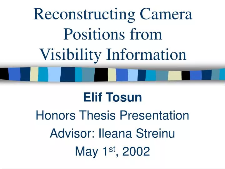 reconstructing camera positions from visibility information