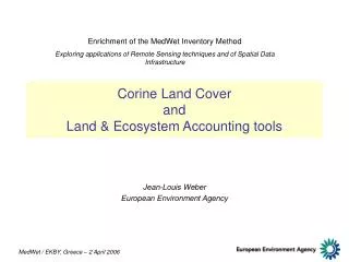 Corine Land Cover and Land &amp; Ecosystem Accounting tools