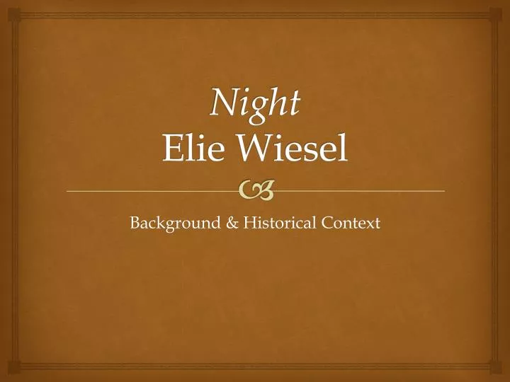 night elie wiesel