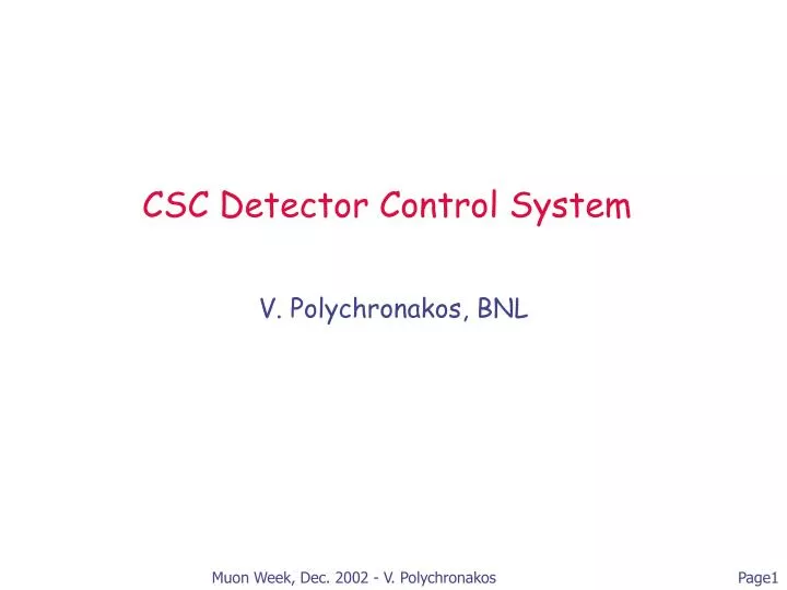 csc detector control system
